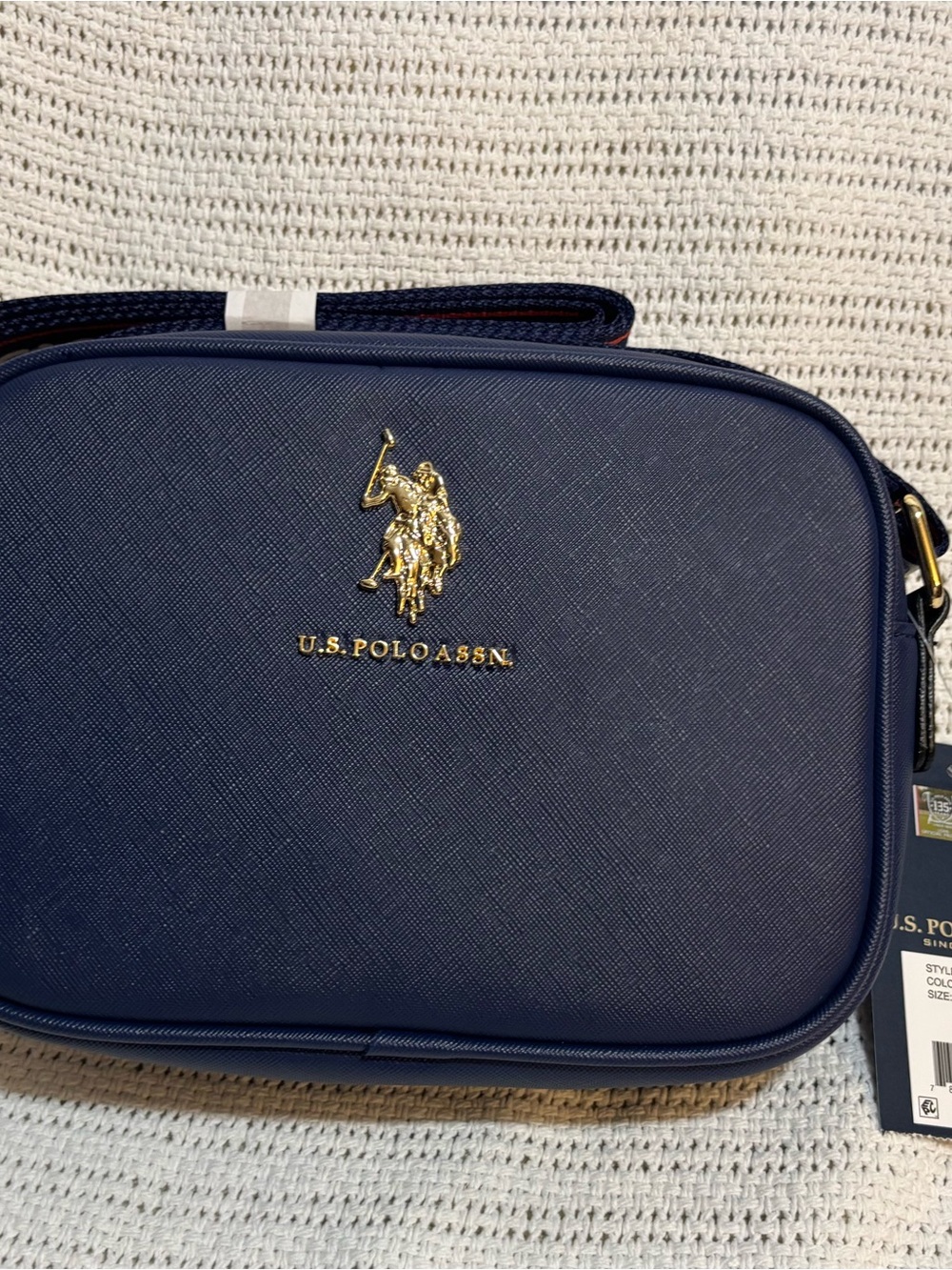 U.S. Polo Assn. Navy Blue Belt Bag with Gold Logo